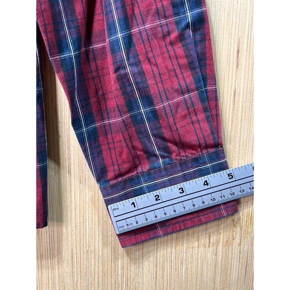 DOCKERS - Men's Long Sleeve Plaid Shirt - Burgundy - XXL - Picture 6 of 14